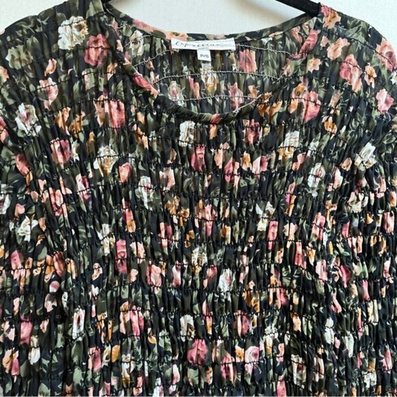 Vintage Expression smock floral chiffon maxi dress Sz S - Picture 4 of 12